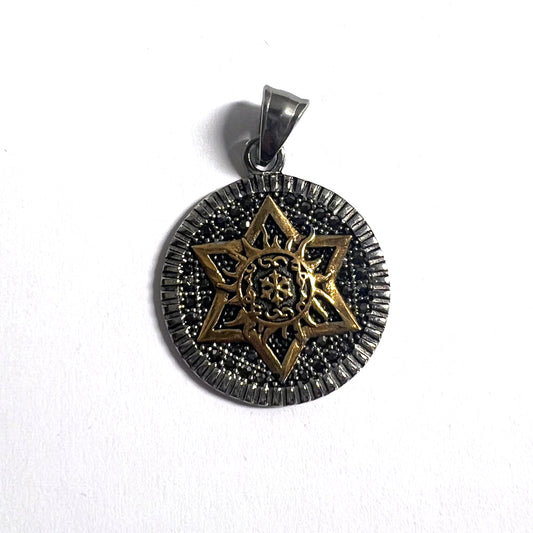 Stainless Steel Two Tone Star Of David Pendant