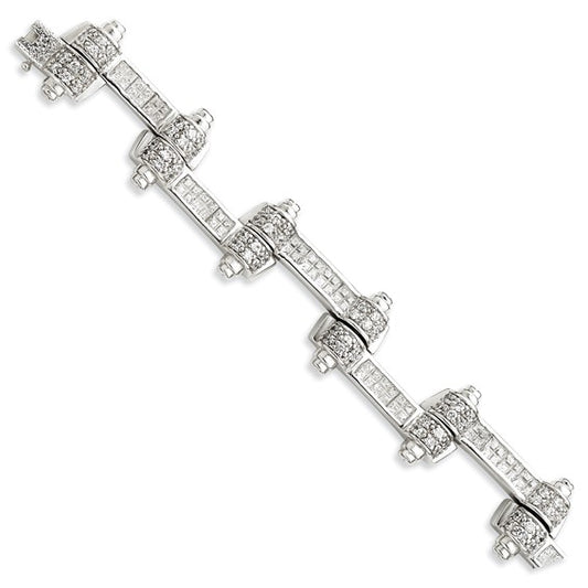 Sterling Silver Cubic Zirconia Men's Bracelet