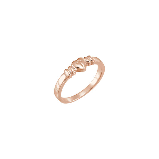 14K Rose Heart with Cross Chastity Ring