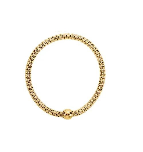Gold-Plated Sterling Silver  Woven Stretch Bracelet
