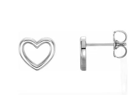 Platinum Heart Earrings