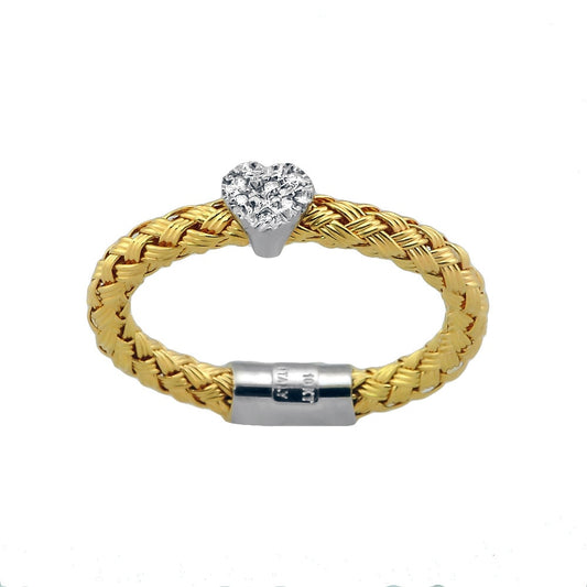 18K Yellow G. Diamond Heart Ring