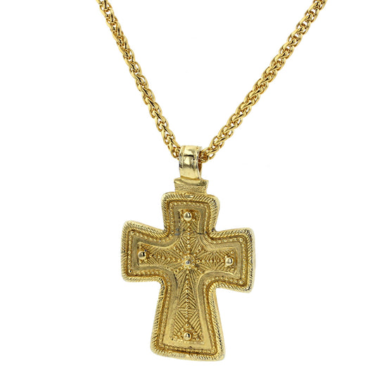 Large Metal Cross Jesus Face Christian Pendant