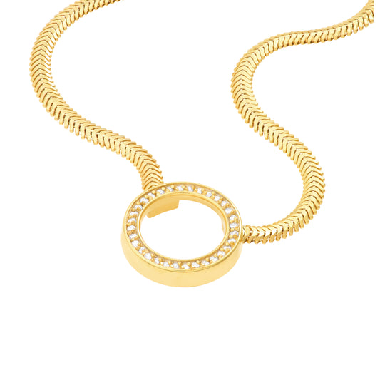 Diamond Circle Snake Necklace