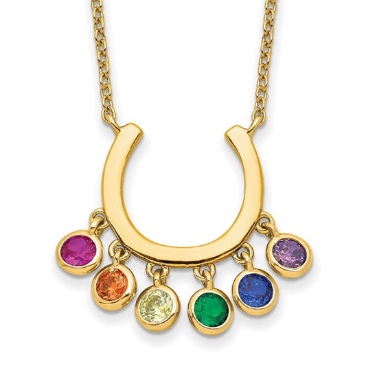 Colorful CZ HorseShoe Necklace