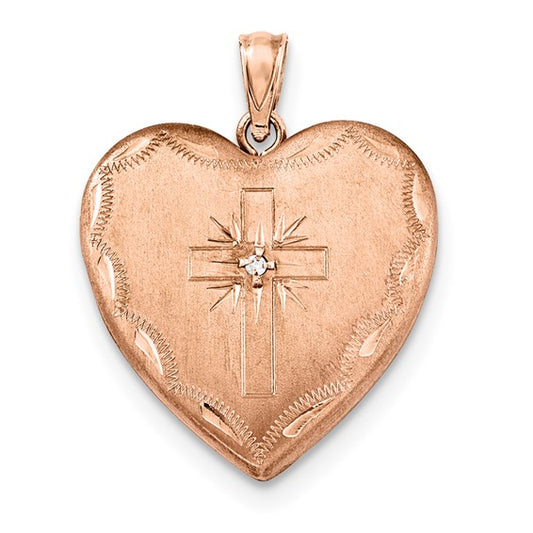 Diamond Cross Design Family Heart