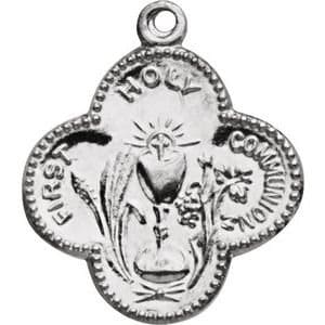 Sterling Silver 17.75 mm First Holy Communion Medal