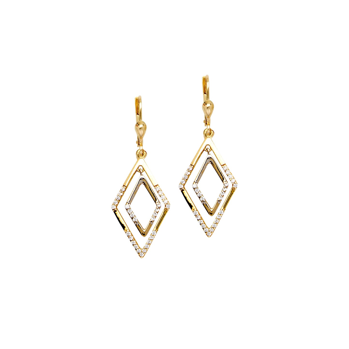 10kt Yellow gold Diamond Shape Earrings