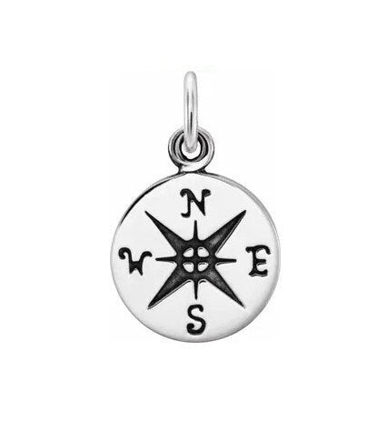 Sterling Silver Compass Charm