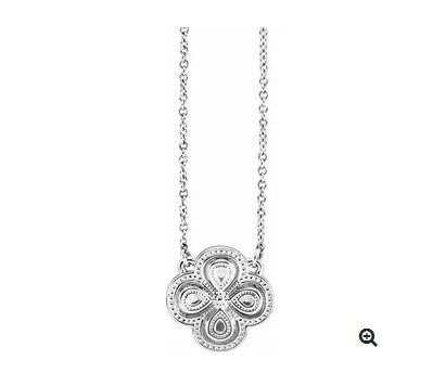 Sterling Silver 18" Clover Necklace