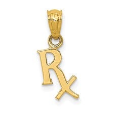 14k Prescription Symbol RX Pendant