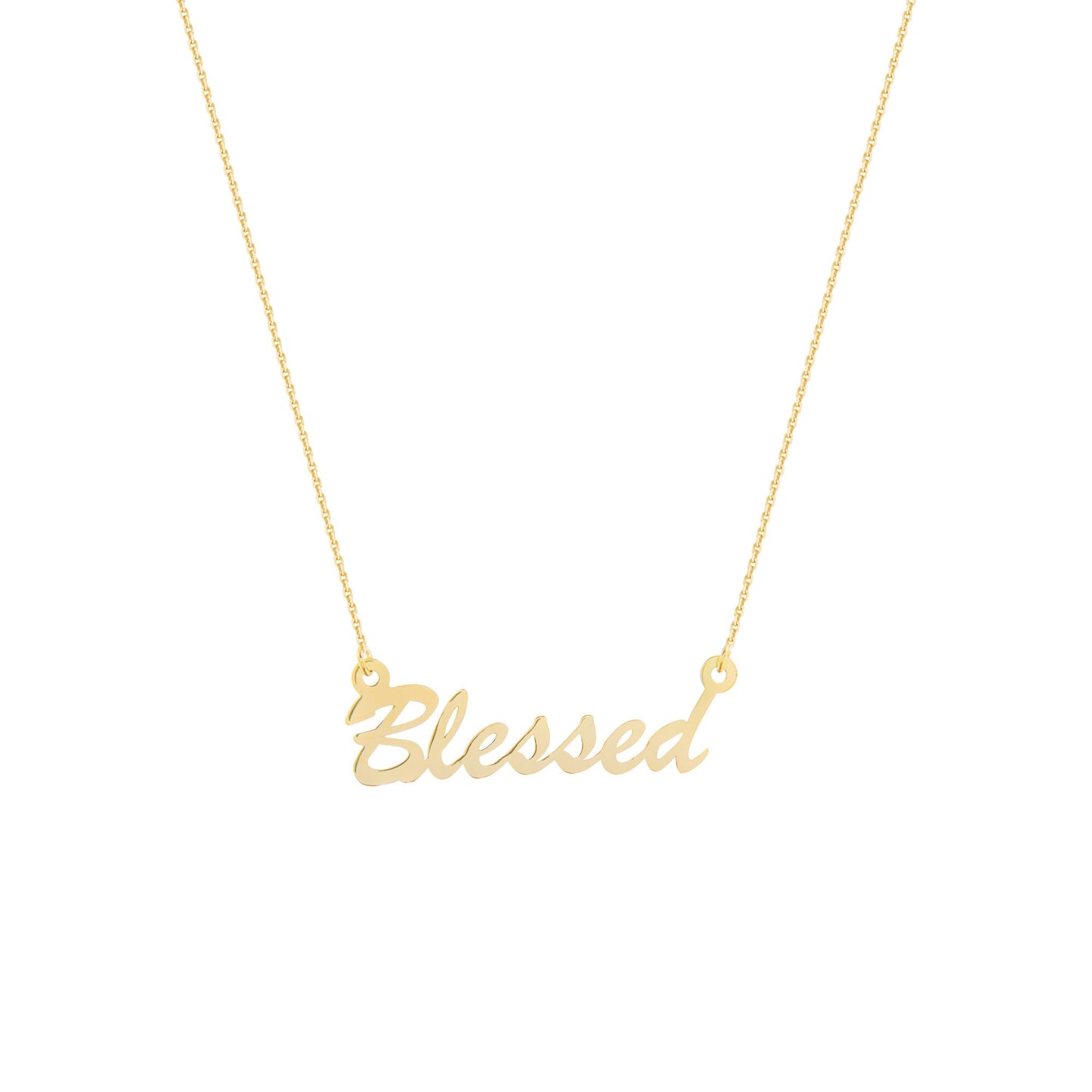 14K Yellow Gold Blessed Necklace