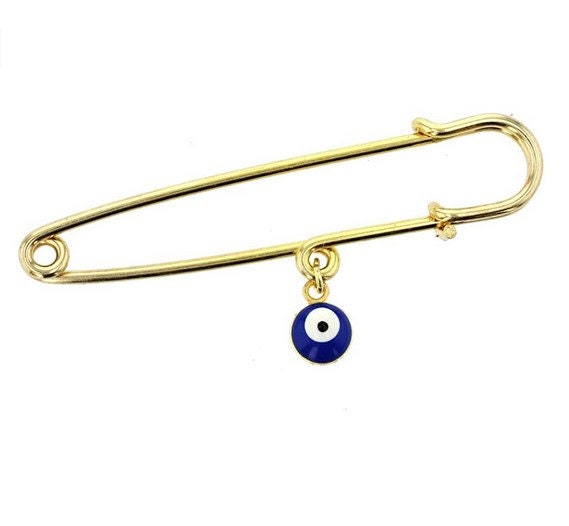 Glass  Charm with Safety Pin to Hook