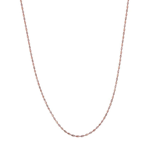 14K Rose Gold Diamond Cut Necklace
