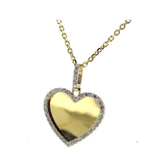 14KT Gold & Diamond Heart Pendant