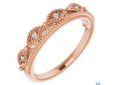 14K Rose gold Diamond Crown Ring