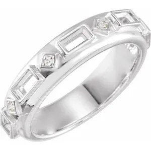 5-Stone .025 CTW Natural Diamond Semi-Set Family Ring Sterling Silver