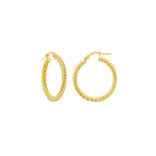 14KT Twisted Rope Hoop Earrings