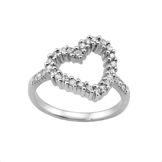 14K WG Diamond Heart  Ring