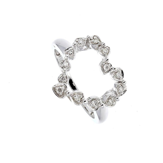 14K White G. Diamond Heart  Ring